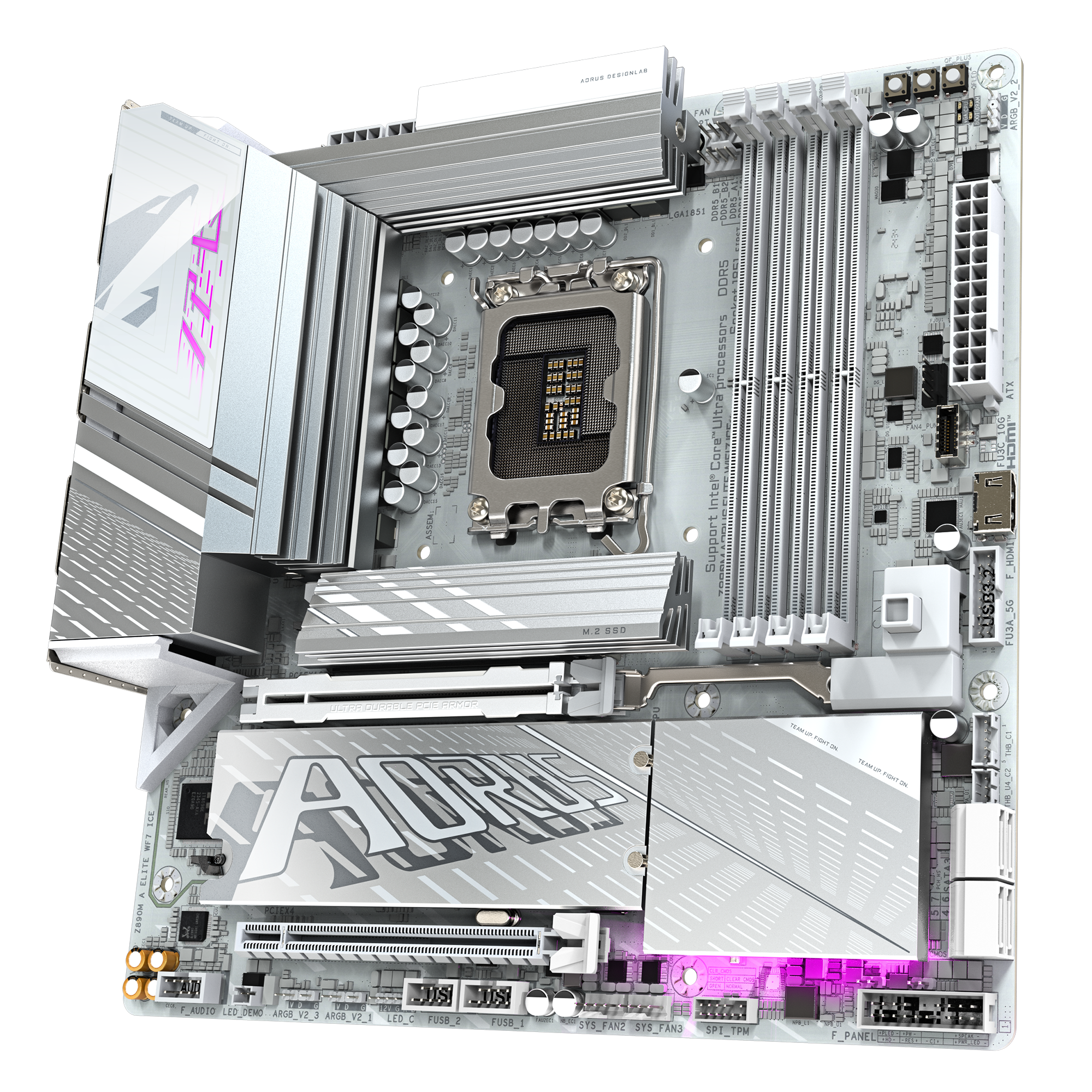 Gigabyte Z890M A ELITE WF7 ICE | Processor family Intel | Processor socket LGA1851 | DDR5 | Supported hard disk drive interfaces SATA, M.2 | Number of SATA connectors 4 - Image 4