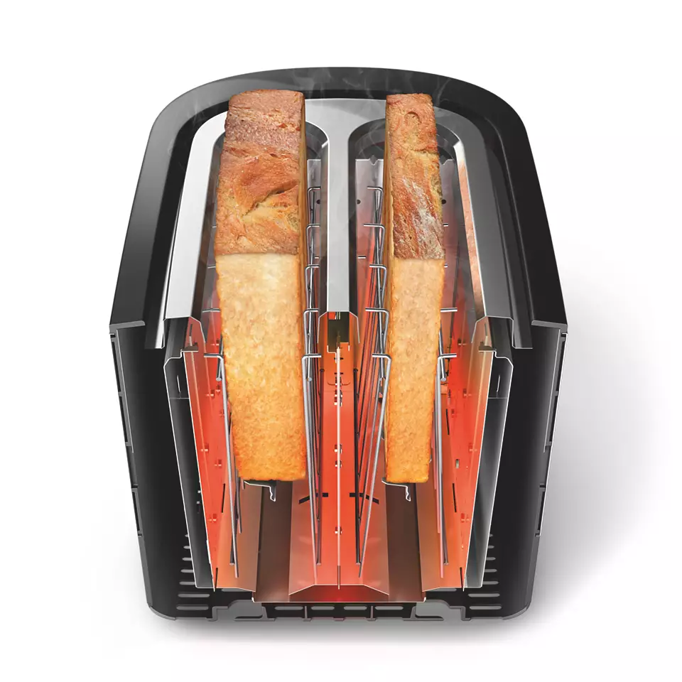 Philips | Toaster | HD2637/90 Viva Collection | Number of slots 2 | Housing material Metal/Plastic | Black - Image 6
