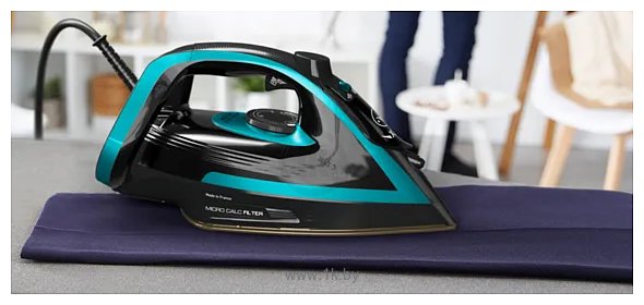 TEFAL | Iron | FV8066E0 | Steam Iron | 3000 W | Water tank capacity 270 ml | Continuous steam 50 g/min | Steam boost performance 280 g/min | Black/Blue - Image 7