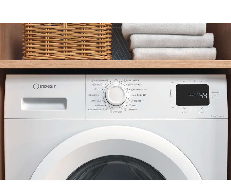 INDESIT Washing machine | IM 762 MY TIME EE | Energy efficiency class A | Front loading | Washing capacity 7 kg | 1200 RPM | Depth 50 cm | Width 60 cm | Display | Digit | Steam function | White - Image 5