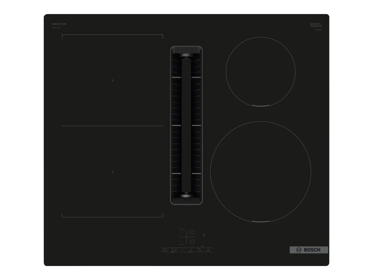 Bosch | PVS611B16E | Induction hob with integrated ventilation system | 60 cm | Number of burners/cooking zones 4 | B | Black | Touch