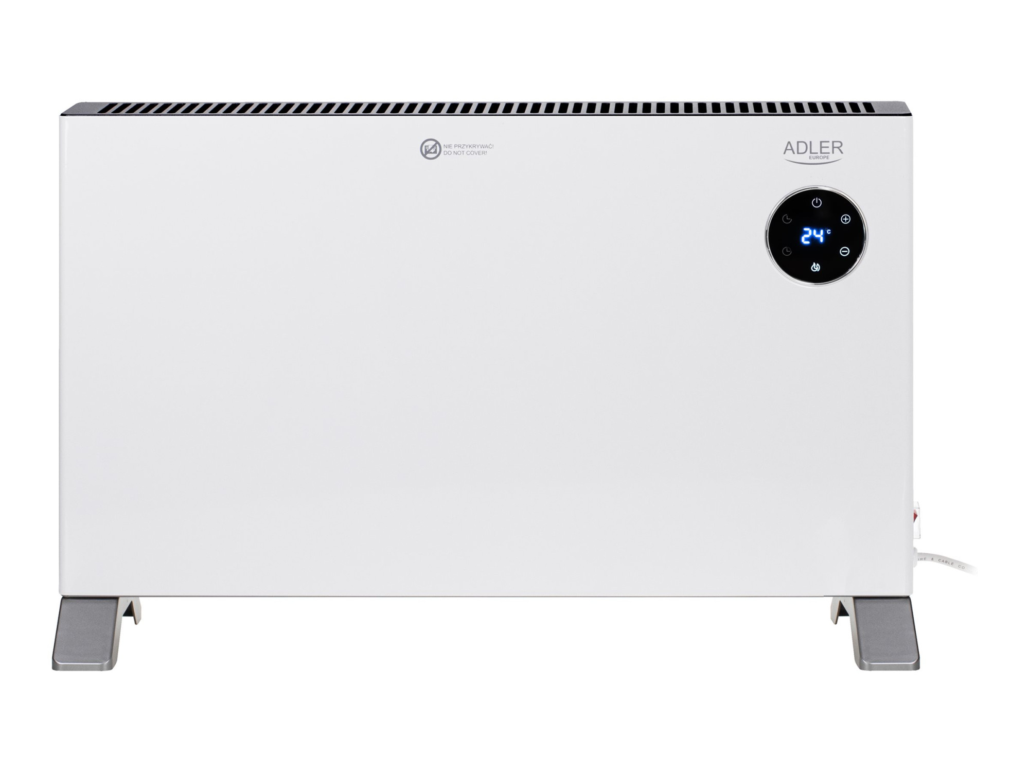 Adler Convection fan heater LCD with remote control | Convection Heater | 2000 W | Number of power levels 3 | White | IPX24 - Image 2