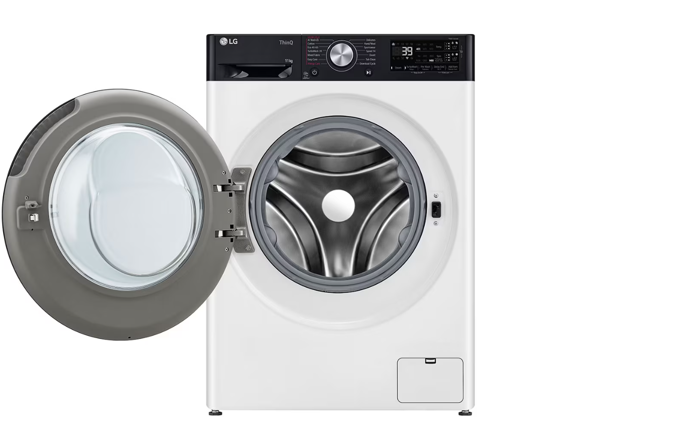 LG Washing machine | F4WR711S3HA | Energy efficiency class A | Front loading | Washing capacity 11 kg | 1400 RPM | Depth 57 cm | Width 60 cm | Display | LED | Steam function | Direct drive | Wi-Fi | White - Image 2