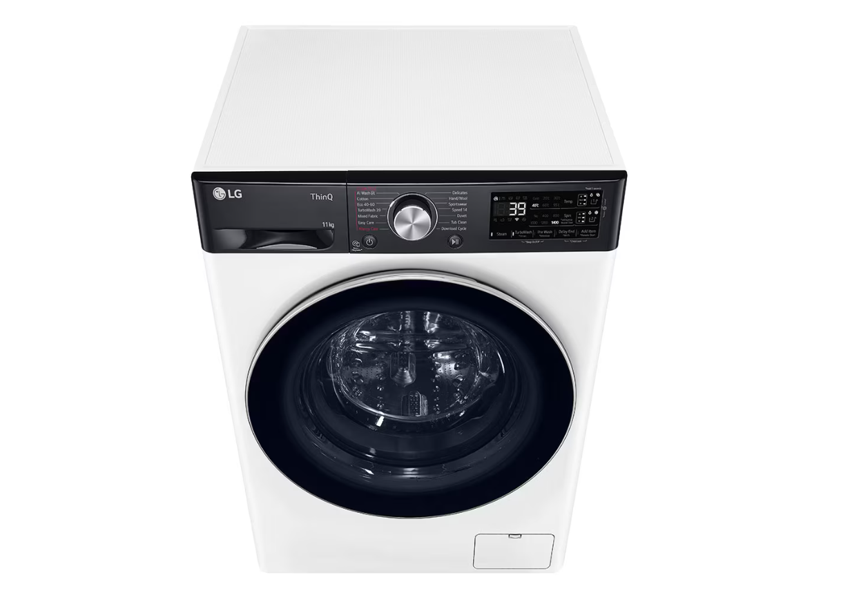 LG Washing machine | F4WR711S3HA | Energy efficiency class A | Front loading | Washing capacity 11 kg | 1400 RPM | Depth 57 cm | Width 60 cm | Display | LED | Steam function | Direct drive | Wi-Fi | White - Image 8