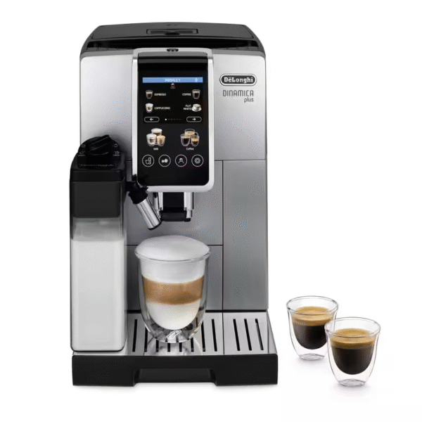 Delonghi | Coffee Maker | Dinamica Plus ECAM380.85.SB | Pump pressure 15 bar | Built-in milk frother | Automatic | 1450 W | Stainless Steel/Black