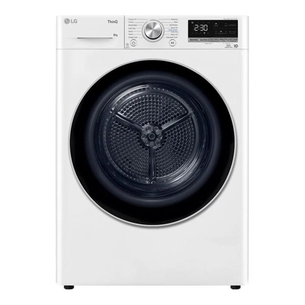 LG Dryer Machine | RH80V9AV3N | Energy efficiency class C | Front loading | 8 kg | LED | Depth 69 cm | Wi-Fi | White