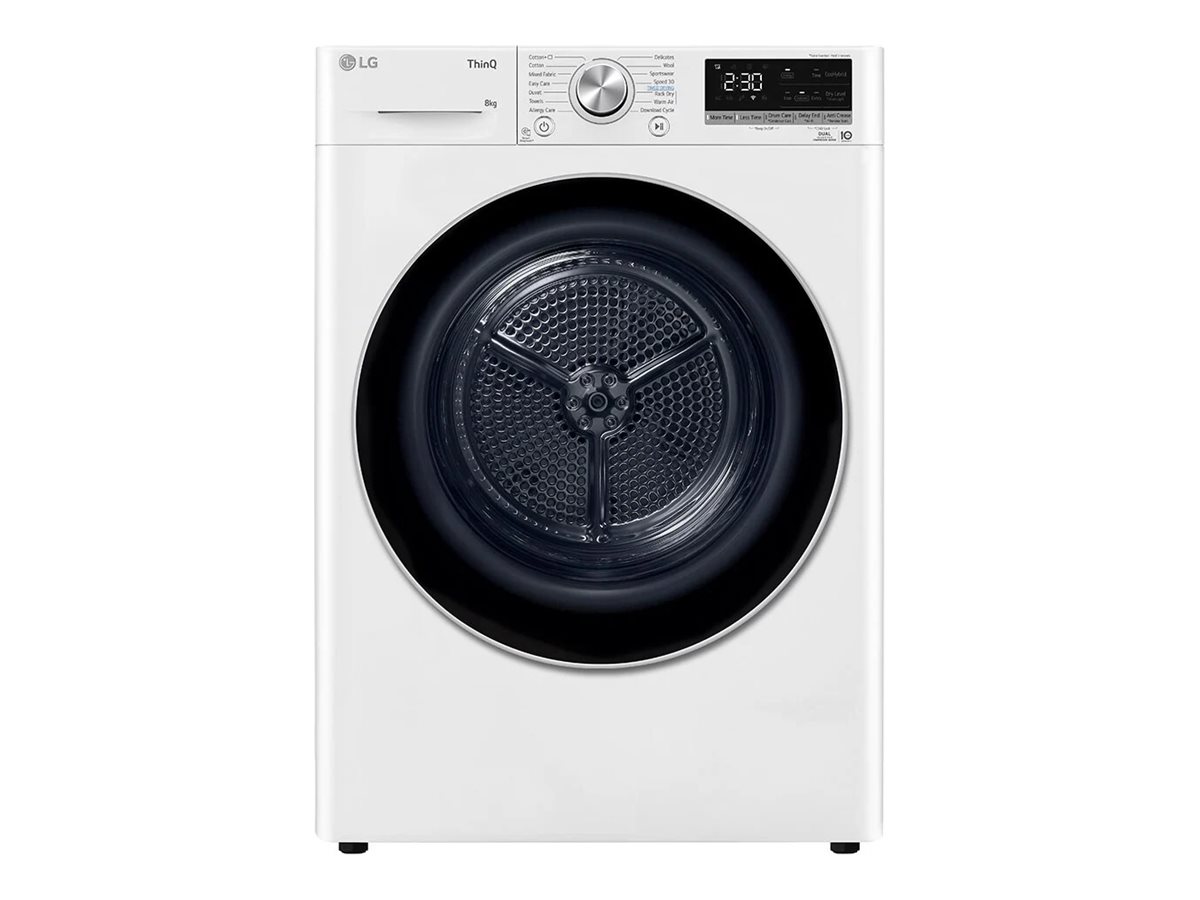 LG Dryer Machine | RH80V9AV3N | Energy efficiency class C | Front loading | 8 kg | LED | Depth 69 cm | Wi-Fi | White