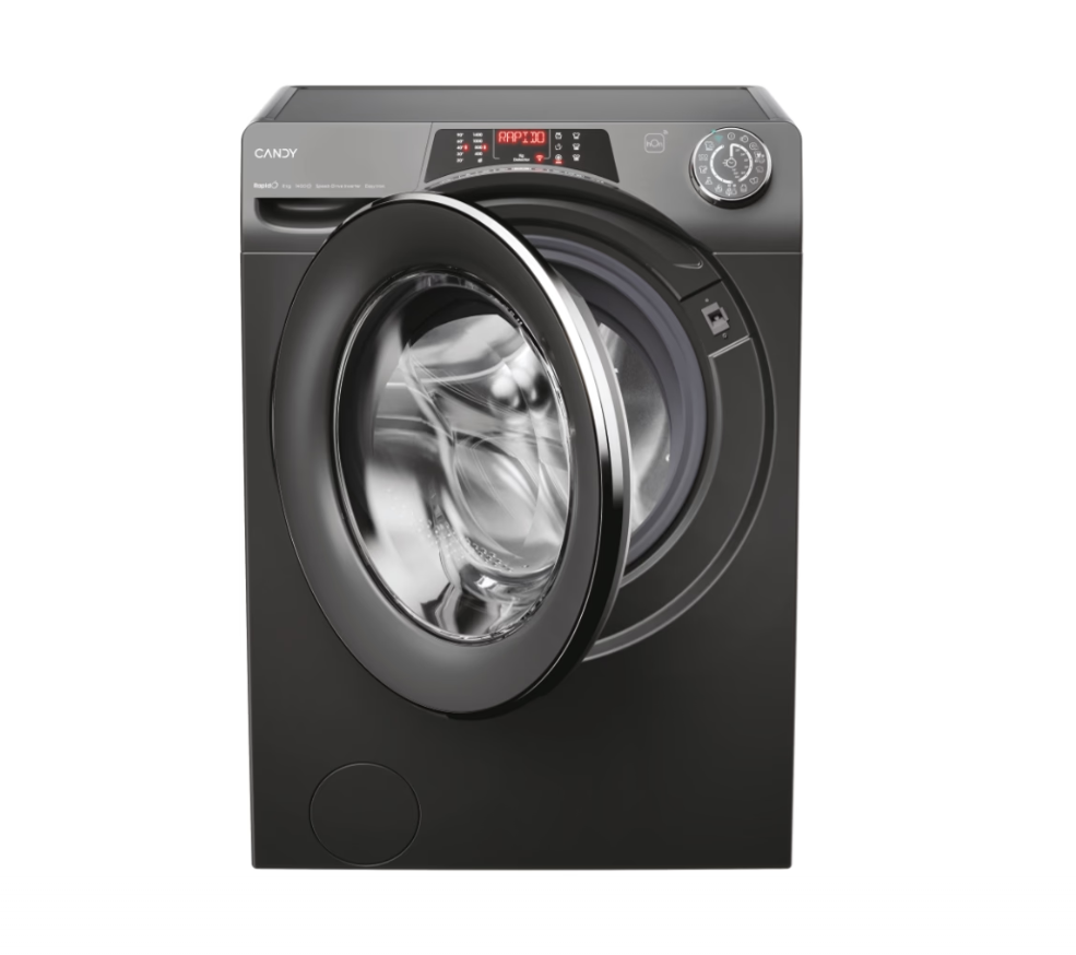 Candy Washing Machine | RO1484DWMCRT/1-S | Energy efficiency class A | Front loading | Washing capacity 8 kg | 1400 RPM | Depth 53 cm | Width 60 cm | Display | TFT | Steam function | Wi-Fi | Anthracite - Image 3