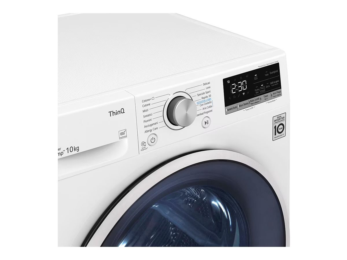 LG RH10V9AV4W Dryer Machine, C, Front loading, 10 kg, LED, Depth 66 cm, Wi-Fi, White | LG - Image 13