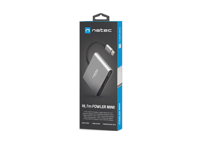Natec Multi-Port Adapter, Fowler, USB-C, HDMI, USB 3.0 | Natec | USB-C Multiport Adapter | NMP-1607 | Grey | USB Type-C | 0.11 m - Image 7