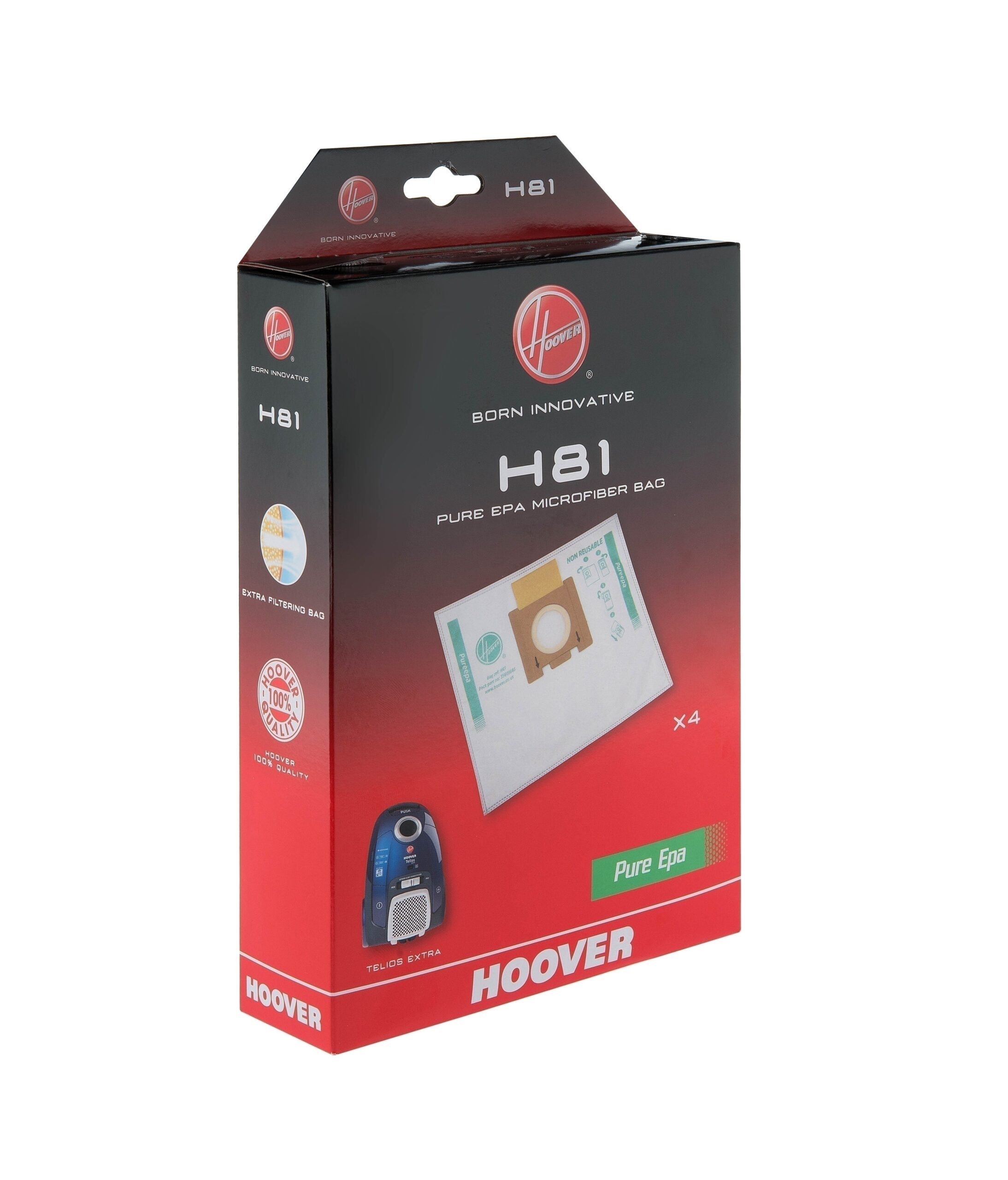 Hoover | Pure Epa microfiber Vacuum cleaner bags | H81, | White - Image 2