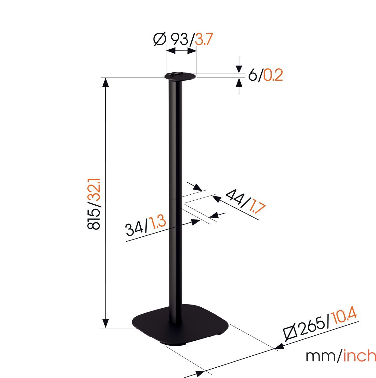 Vogels Floor stand | SFS 4113 Sonos speaker stand for Era 100 | Maximum weight (capacity) 2 kg | Black - Image 3