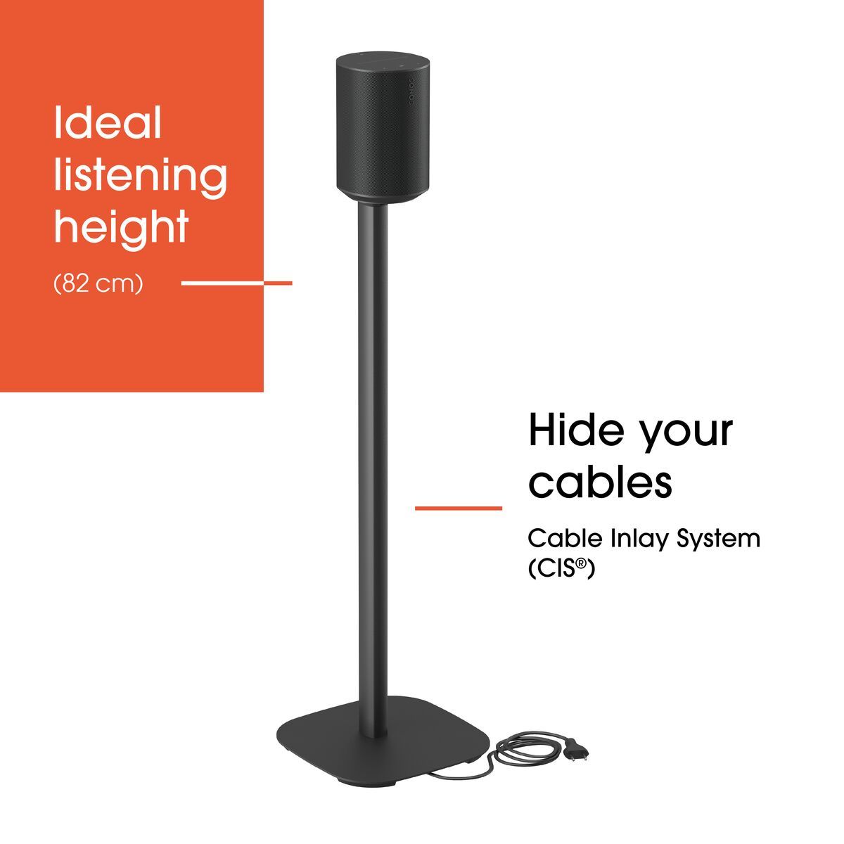 Vogels Floor stand | SFS 4113 Sonos speaker stand for Era 100 | Maximum weight (capacity) 2 kg | Black - Image 4