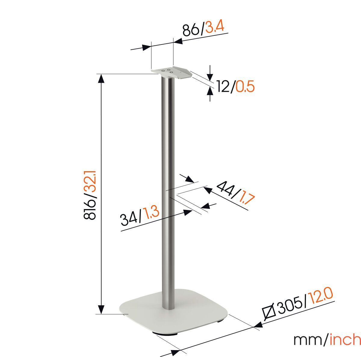 Vogels Floor stand | SFS 4133 Sonos speaker stand for Era 300 | Maximum weight (capacity) 4.5 kg | White - Image 3