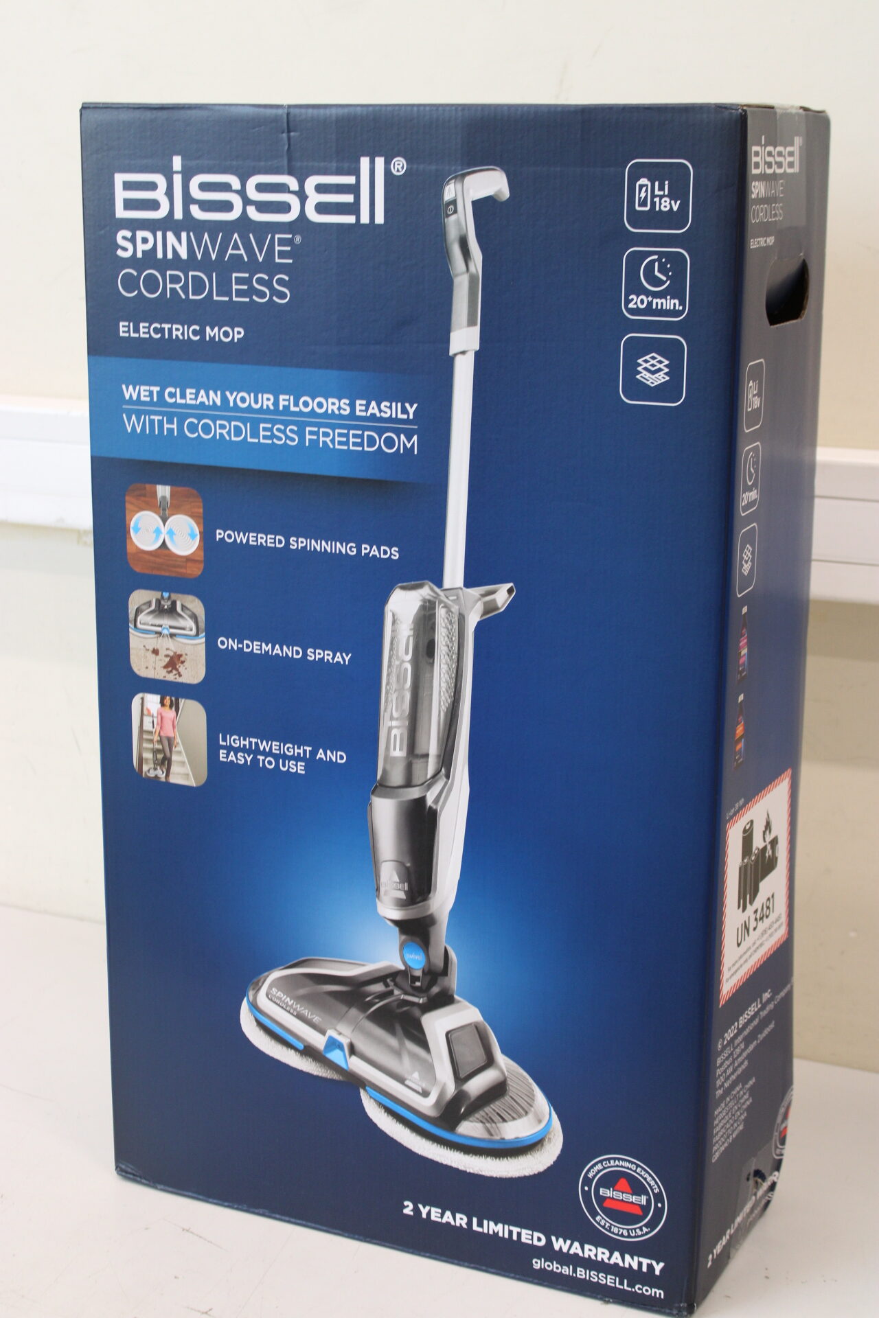 SALE OUT. Bissell SpinWave Cordless MultiFunctional Cleaner | Bissell Mop | SpinWave | Cordless operating | Washing function | Blue/Titanium | 18 V | DAMAGED PACKAGING