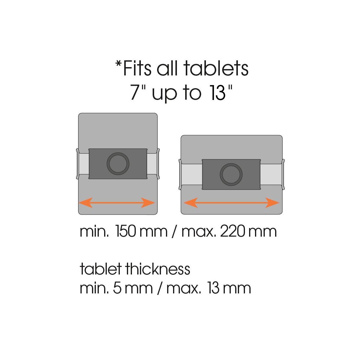 Vogels TMS 1050 Tablet Dashboard Pack | 7-13 " | Maximum weight (capacity) 1 kg | Black - Image 2
