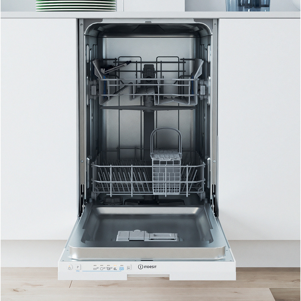 INDESIT Dishwasher | IN2ID10CS80 | Built-in | Width 44.8 cm | Number of place settings 10 | Number of programs 5 | Energy efficiency class D | White - Image 2