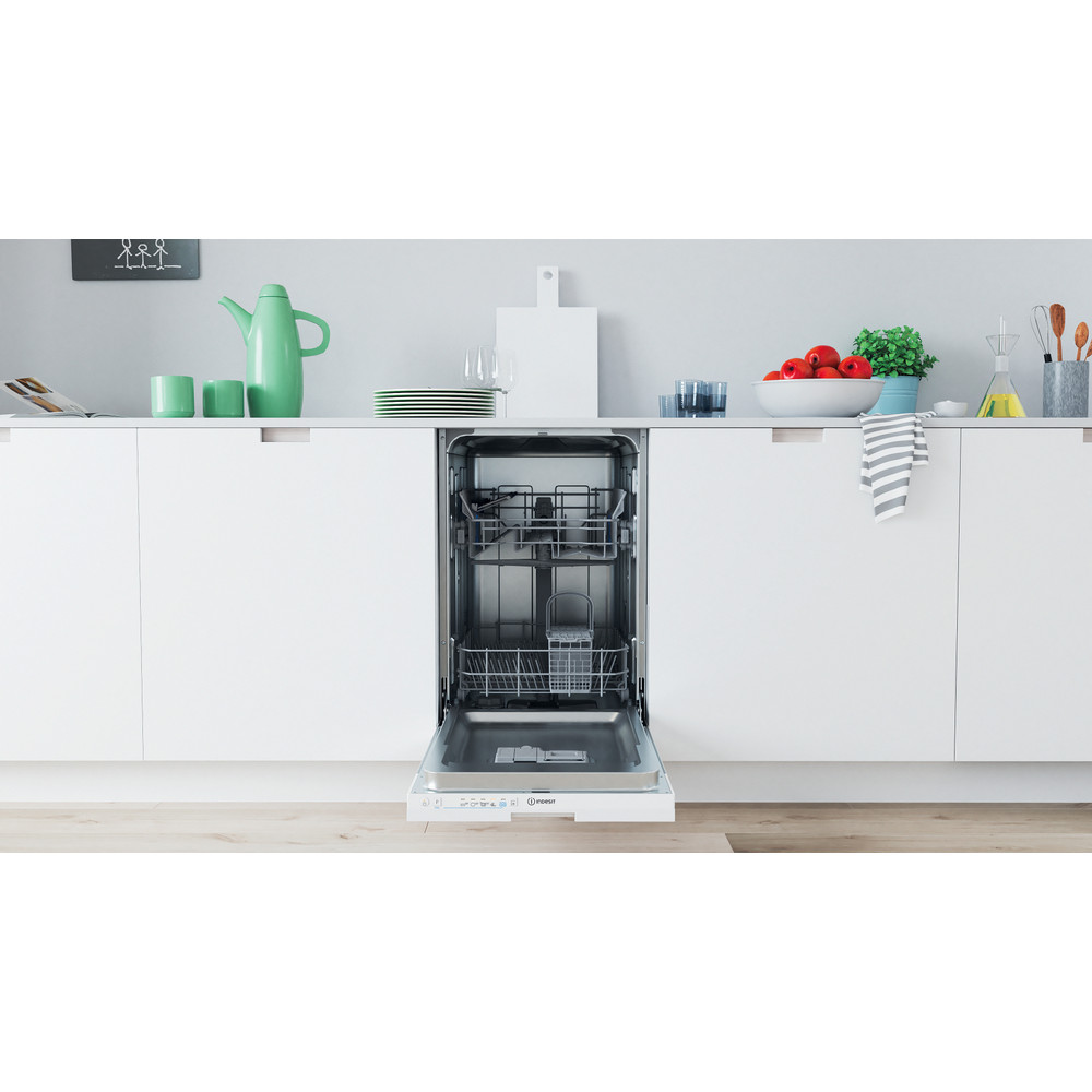 INDESIT Dishwasher | IN2ID10CS80 | Built-in | Width 44.8 cm | Number of place settings 10 | Number of programs 5 | Energy efficiency class D | White - Image 3