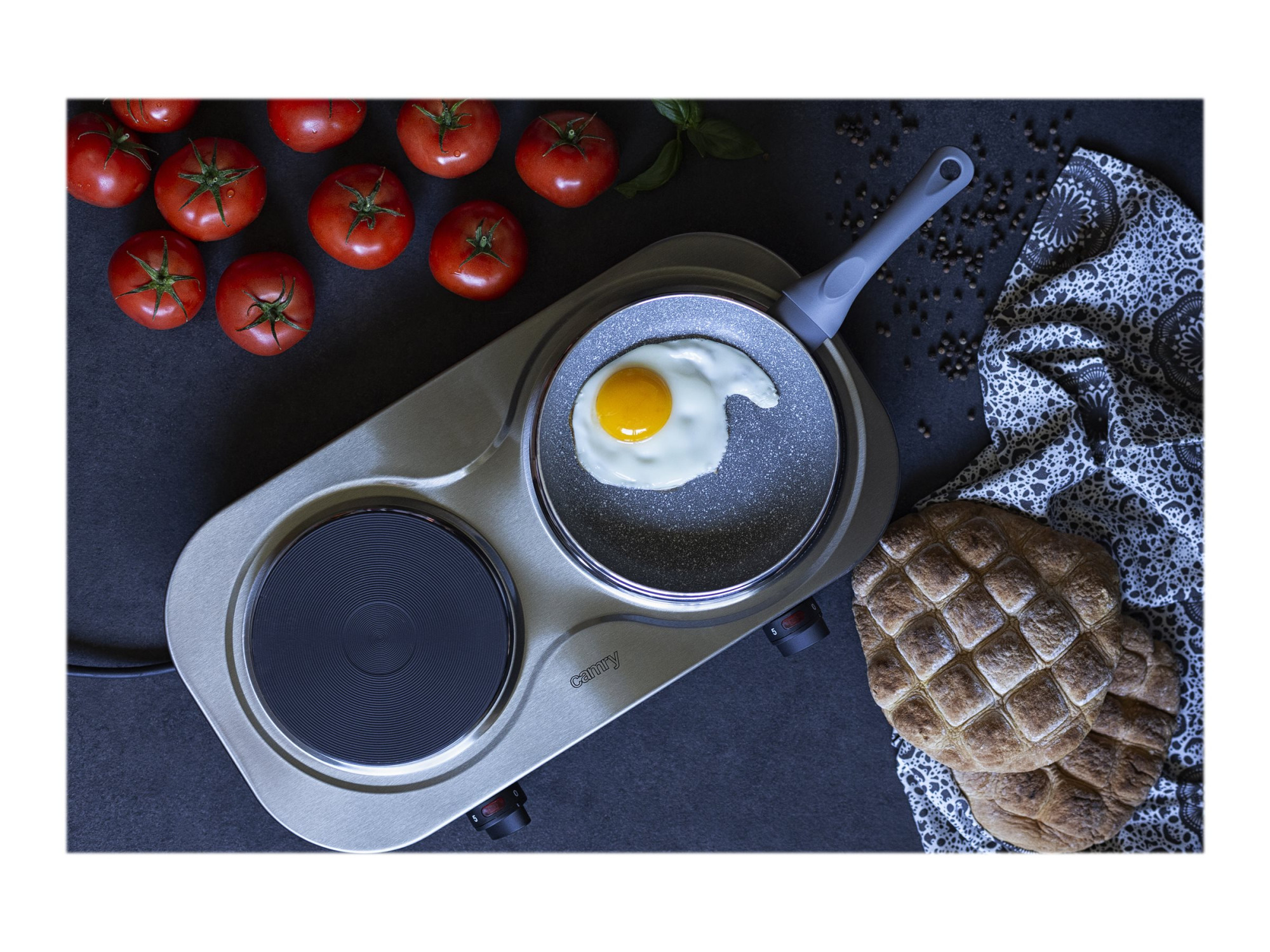 Camry | CR 6511 | Number of burners/cooking zones 2 | Rotary knobs | Stainless steel | Electric - Image 8