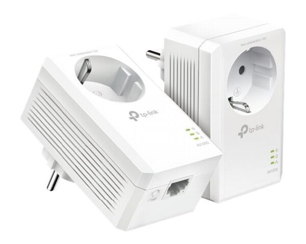 TP-LINK | AV1000 Gigabit Passthrough Powerline Starter Kit | TL-PA7017P KIT | 10/100/1000 Mbit/s | Ethernet LAN (RJ-45) ports 1 | No Wi-Fi | Extra socket