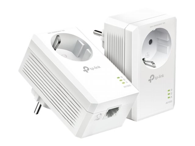 TP-LINK | AV1000 Gigabit Passthrough Powerline Starter Kit | TL-PA7017P KIT | 10/100/1000 Mbit/s | Ethernet LAN (RJ-45) ports 1 | No Wi-Fi | Extra socket