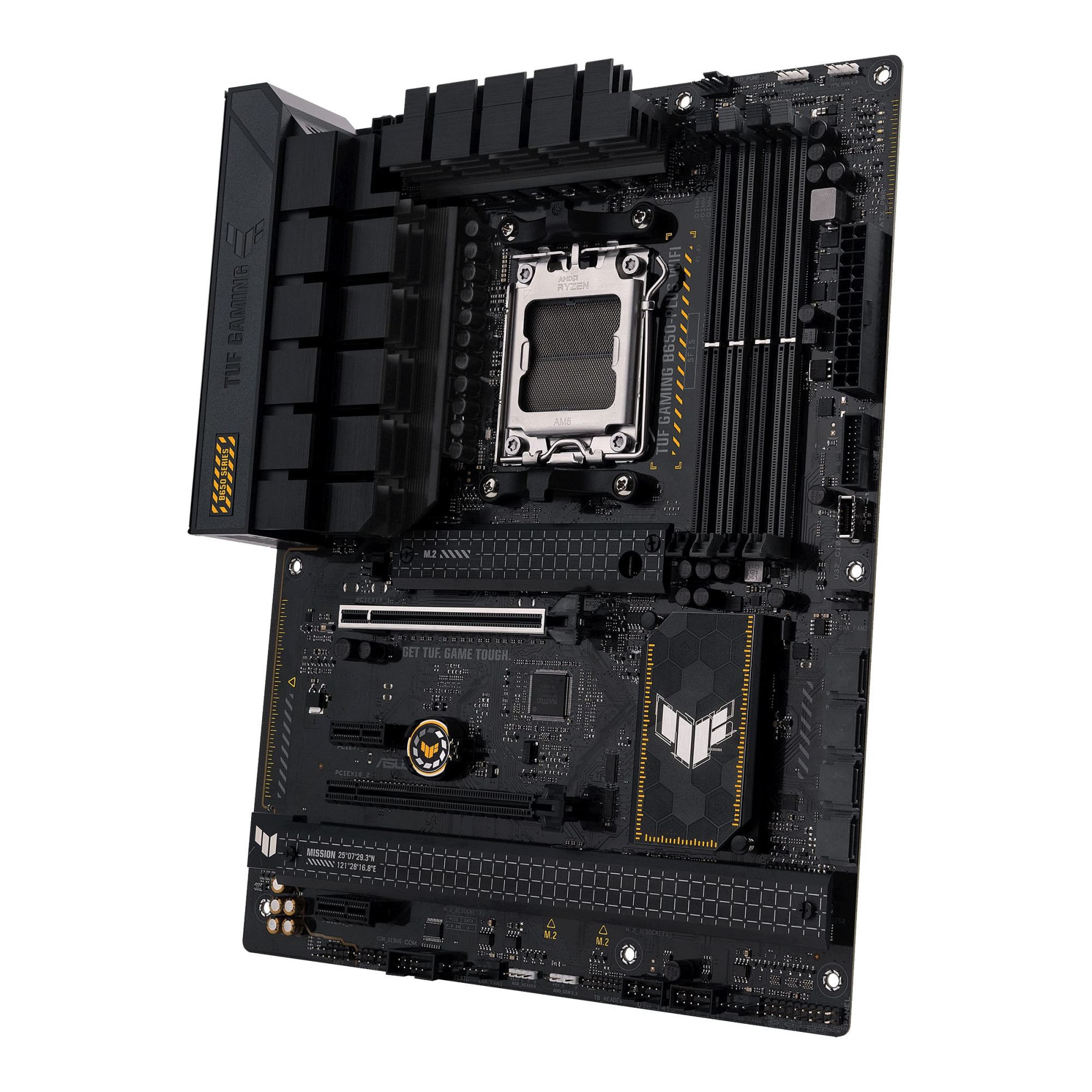 Asus | TUF GAMING B650-PLUS WIFI | Processor family AMD | Processor socket AM5 | DDR5 DIMM | Memory slots 4 | Supported hard disk drive interfaces SATA, M.2 | Number of SATA connectors 4 | Chipset AMD B650 | ATX - Image 4