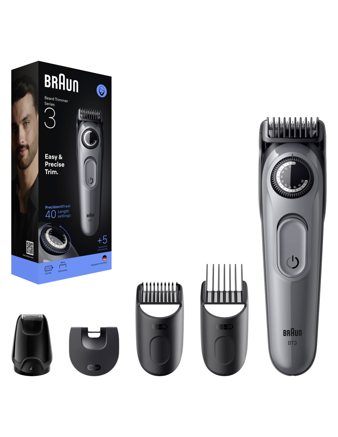 Braun Beard Trimmer | Series 3 BT3560 | Cordless | Number of length steps 40 - Image 4