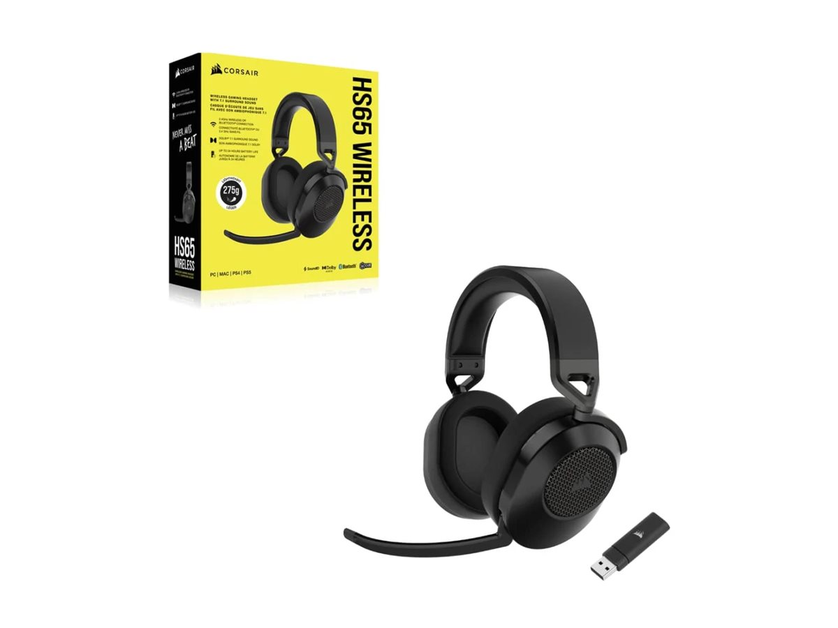 Corsair | Gaming Headset | HS65 | Wireless | Over-Ear | Microphone | Wireless | Carbon - Image 3