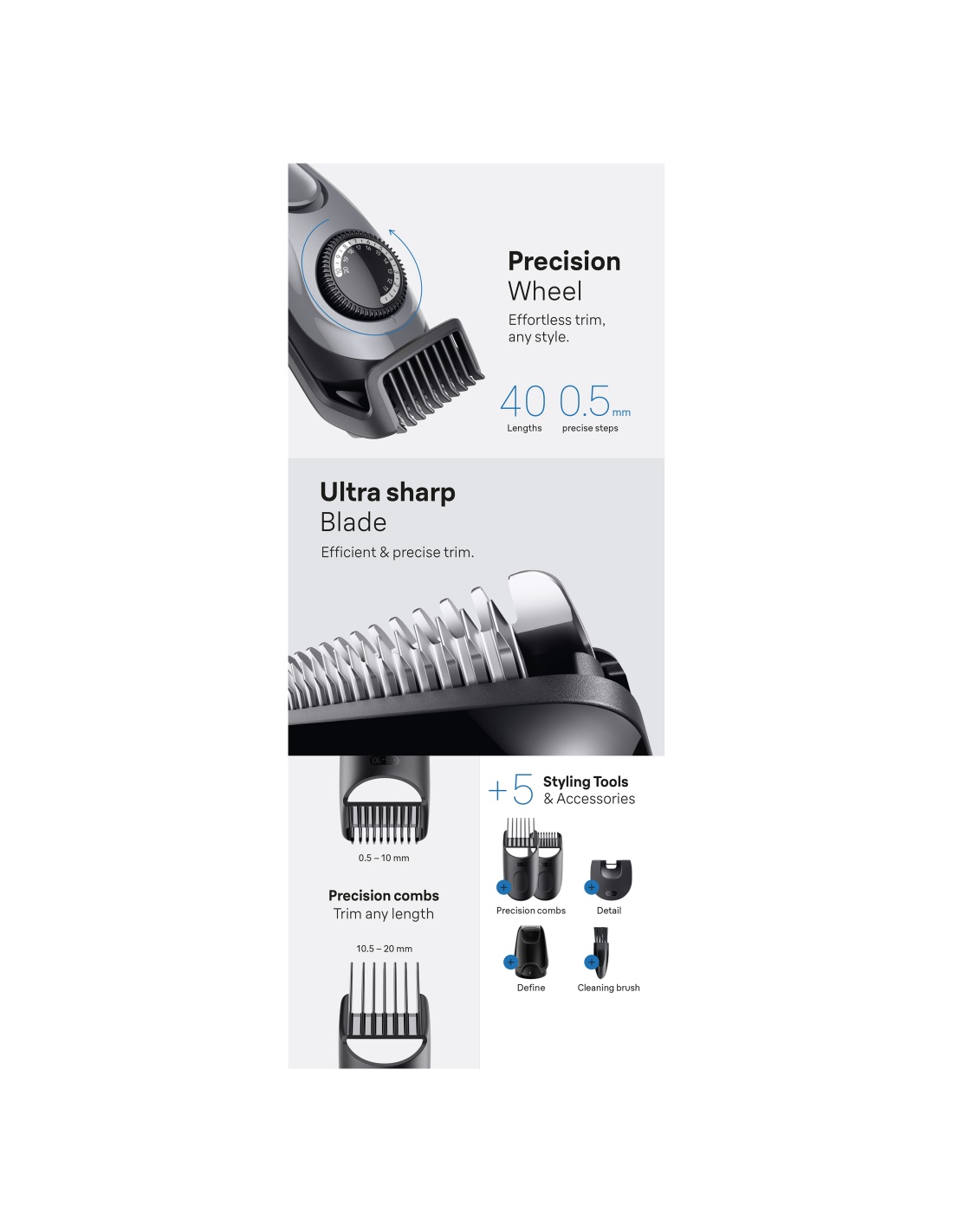 Braun Beard Trimmer | Series 3 BT3560 | Cordless | Number of length steps 40 - Image 8