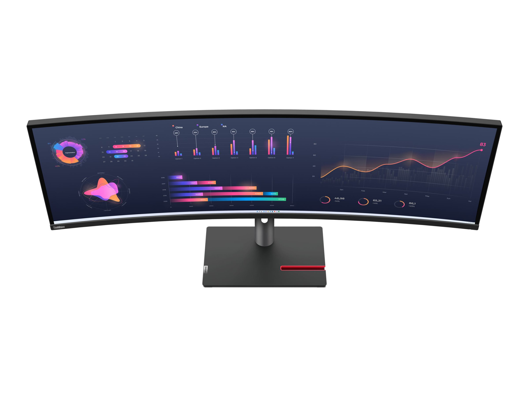 Lenovo | ThinkVision | P49w-30 | 49 " | IPS | 32:9 | 60 Hz | 4 ms | 5120 x 1440 | 350 cd/m² | HDMI ports quantity 2 | Black | Warranty 36 month(s) - Image 9