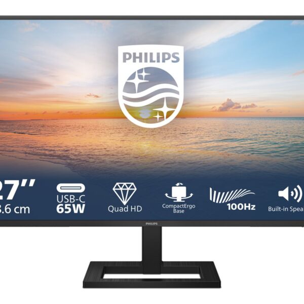 Philips | 27E1N1600AE/00 | 27 " | IPS | 16:9 | 100 Hz | 4 ms | 2560 x 1440 pixels | 350 cd/m² | HDMI ports quantity 1 | Warranty 36 month(s)