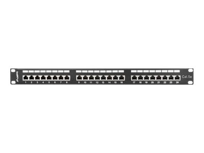 Lanberg | Patch Panel 24 Port 1U 19" CAT.5E FT with Cable Organizer Shielded | PPS5-1024-B | Black - Image 2
