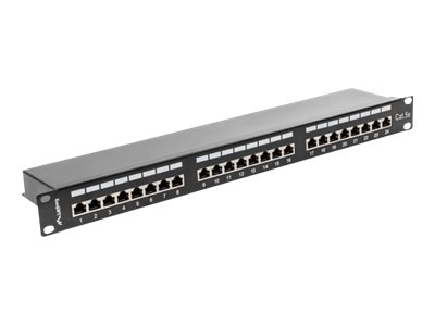 Lanberg | Patch Panel 24 Port 1U 19" CAT.5E FT with Cable Organizer Shielded | PPS5-1024-B | Black - Image 4