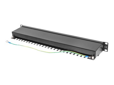 Lanberg | Patch Panel 24 Port 1U 19" CAT.5E FT with Cable Organizer Shielded | PPS5-1024-B | Black - Image 6