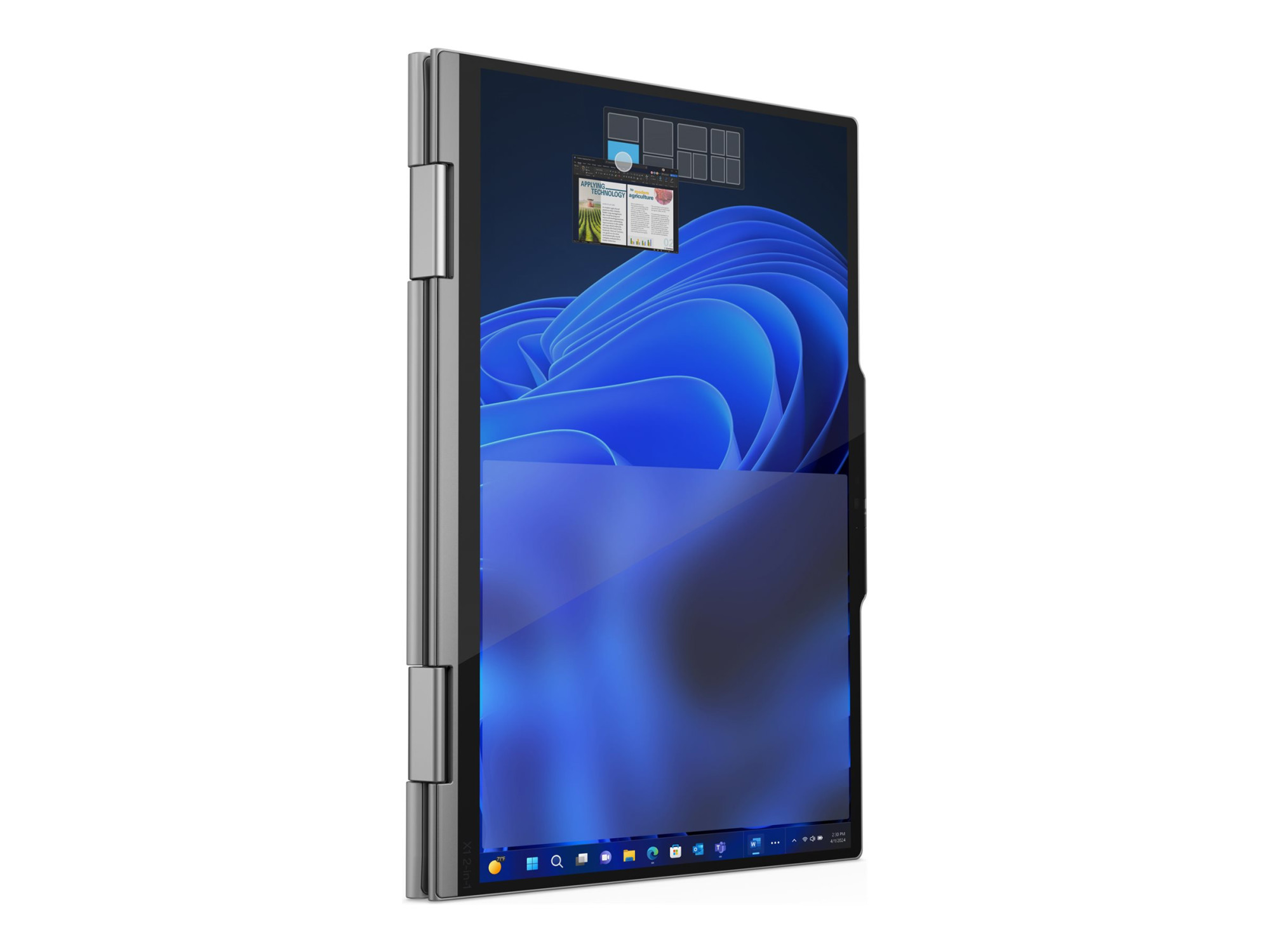 Lenovo | ThinkPad X1 2-in-1 G10 Aura Edition | Grey | 14 " | IPS | Touchscreen | WUXGA | 1920 x 1200 pixels | Anti-glare | Intel Core Ultra 7 | 258V | 32 GB | Soldered LPDDR5x | Solid-state drive capacity 1000 GB | Intel Arc Graphics 140V | Windows 11 Pro | 802.11be | Bluetooth version 5.4 | LTE Upgradable | Keyboard language Nordic | Keyboard backlit | Warranty 36 month(s) | Battery warranty 12 month(s) - Image 2