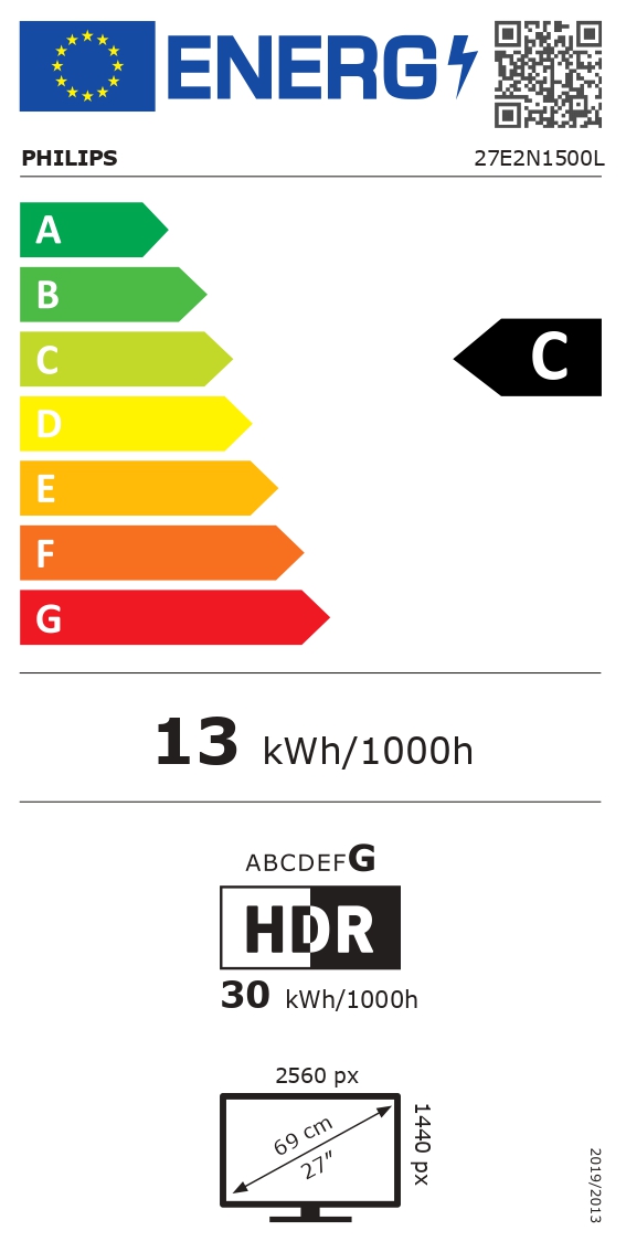 Philips | 27E2N1500L/00 | 27 " | IPS | Quad HD | 16:9 | 75 Hz | 4 ms | 2560 x 1440 pixels | 300 cd/m² | HDMI ports quantity 1 | Black - Image 15