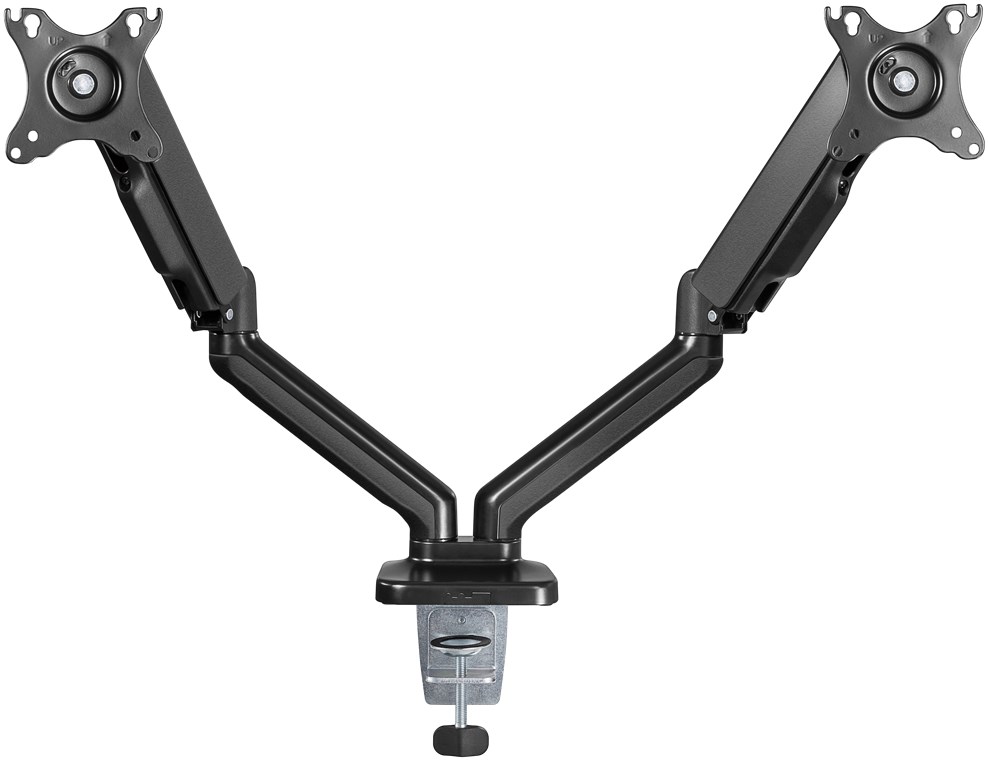 Goobay Desk Mount | Double Monitor Mount with Gas Spring | Swivel, Tilt, Rotation | 17-32 " | Maximum weight (capacity) 9 kg | Black - Image 5