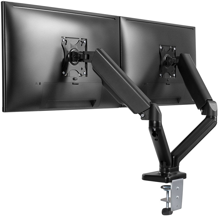 Goobay Desk Mount | Double Monitor Mount with Gas Spring | Swivel, Tilt, Rotation | 17-32 " | Maximum weight (capacity) 9 kg | Black - Image 6