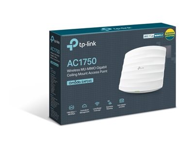 TP-LINK | Access Point | EAP245 | 802.11ac | 2.4GHz and 5GHz | 450+1300 Mbit/s | 10/100/1000 Mbit/s | Ethernet LAN (RJ-45) ports 2 | MU-MiMO Yes | PoE in | Antenna type 6xInternal | No - Image 15