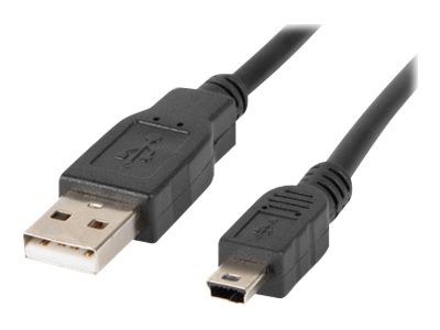 Lanberg Mini USB to USB Type-A 2.0 Cable, 1.8 m | CA-USBK-10CC-0018-BK | Mini USB to USB Type-A - Image 2
