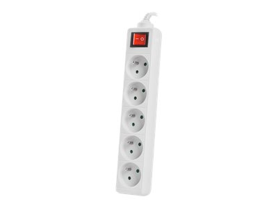 Lanberg Cable Power Strip, 5X French Outlets with Switch, Quality-Grade Copper, 3 m | PS1-05E-0300-W - Image 4