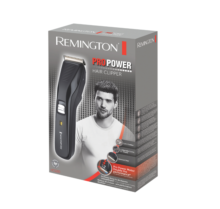 Remington Hair Clipper | HC5200 Pro Power | Corded/Cordless | Number of length steps 2 | Black - Image 4