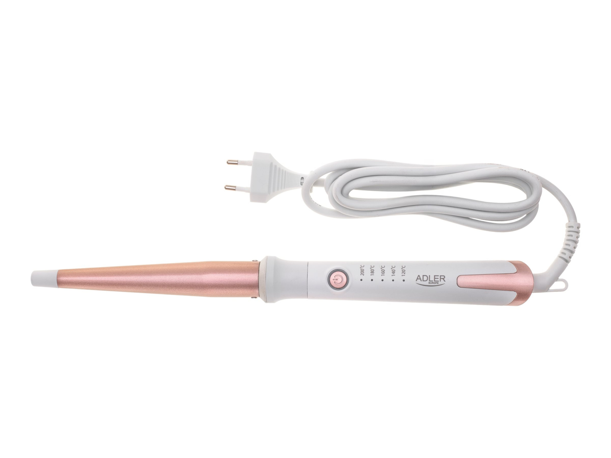 Adler Conical curling iron | AD 2119 | Barrel diameter 12-25 mm | Temperature (min) 120 °C | Temperature (max) 200 °C | Number of heating levels 5 | 45 W | White/Pink - Image 2