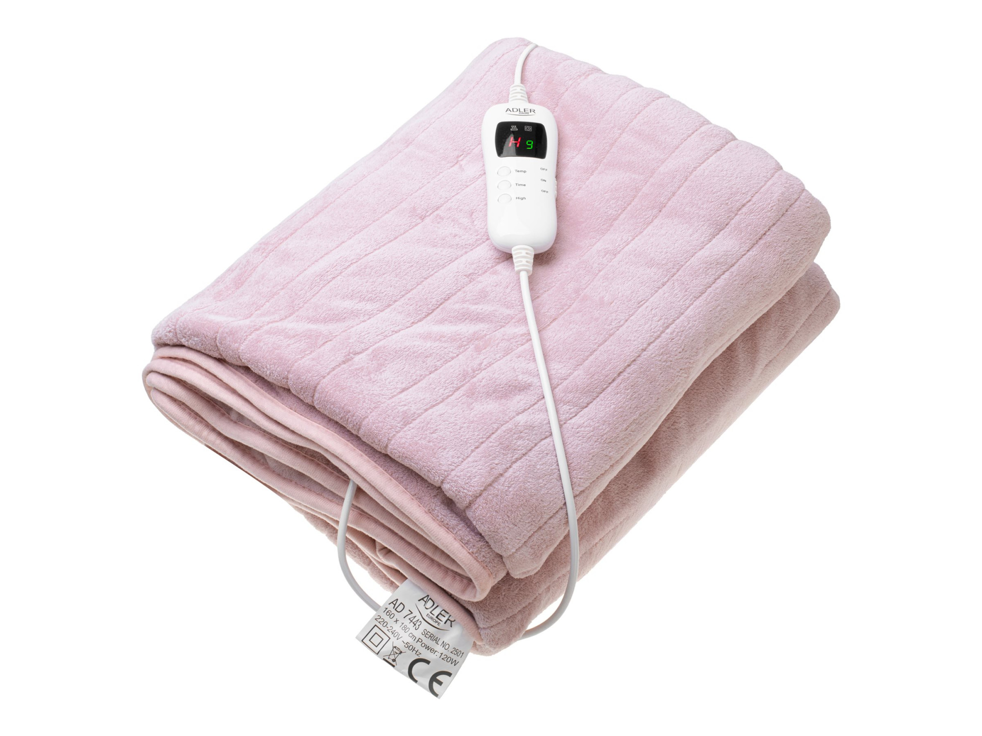 Adler | Electric heating throw-blanket, 160 x 180 cm | AD 7443 | Number of heating levels 7 | Number of persons 1 | Remote control | Super soft double-faced coral fleece | 110-120 W - Image 2