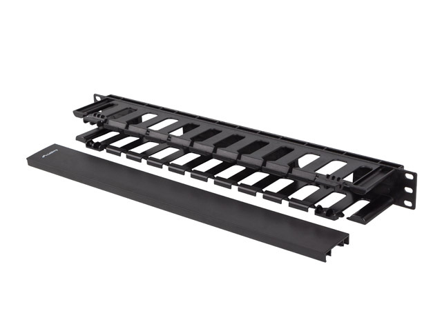Lanberg 19" Cable managmement 1U, Type A, Plastic | AK-1703-B | Black - Image 2