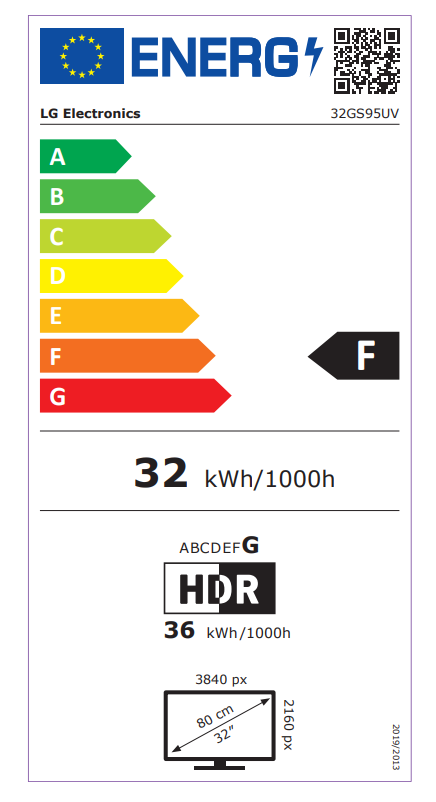 LG | 32GS95UV-B | 32 " | OLED | 16:9 | 240 Hz | 0.03 ms | 3840 x 2160 pixels | 275 cd/m² | HDMI ports quantity 2 - Image 20