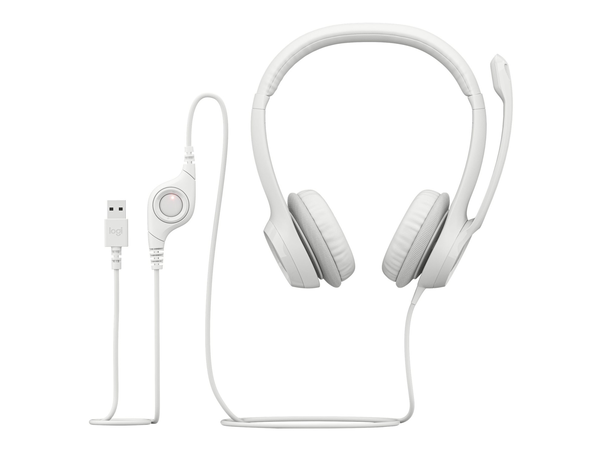 Logitech | USB Computer Headset | H390 | Wired | Over-Ear | Microphone | Noise canceling | Off-white - Image 3