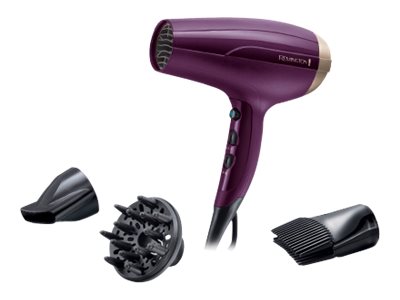 Remington | Hair Dryer | D5219 | 2300 W | Number of temperature settings 3 | Ionic function | Diffuser nozzle | Purple - Image 2