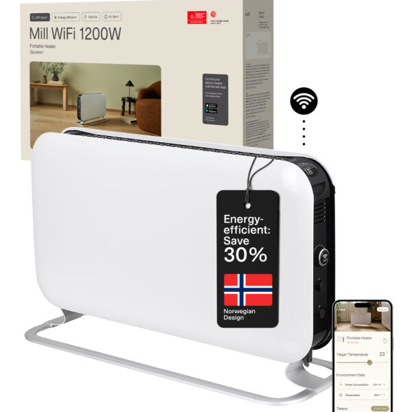 Mill | Heater | CO1200WIFI3 GEN3 | Convection Heater | 1200 W | Number of power levels 3 | Suitable for rooms up to 14-18 m² | White | N/A