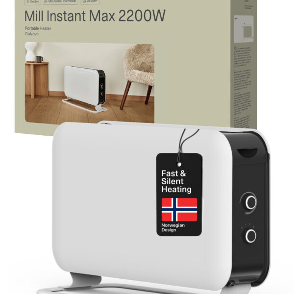 Mill | Heater | CO2200MECMAX | Convection Heater | 2200 W | Number of power levels 3 | Suitable for rooms up to max 30 m² | White